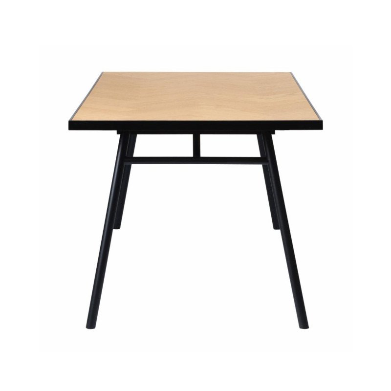 Table à manger scandinave en bois et métal noir AMBROISE
