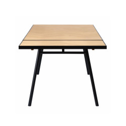 Table à manger scandinave en bois et métal noir AMBROISE