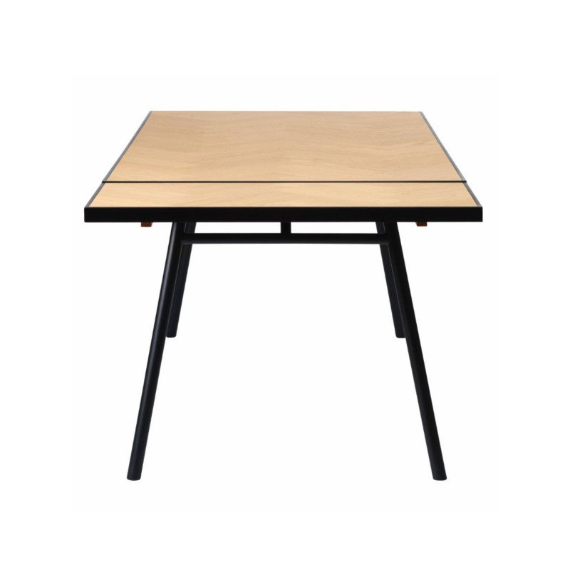 Table à manger scandinave en bois et métal noir AMBROISE