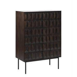Buffet haut en bois marron et métal noir LATINO