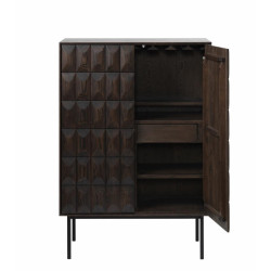 Buffet haut en bois marron et métal noir LATINO