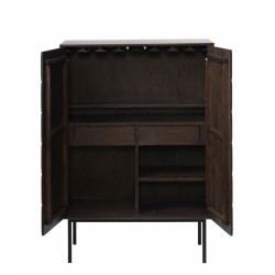 Buffet haut en bois marron et métal noir LATINO