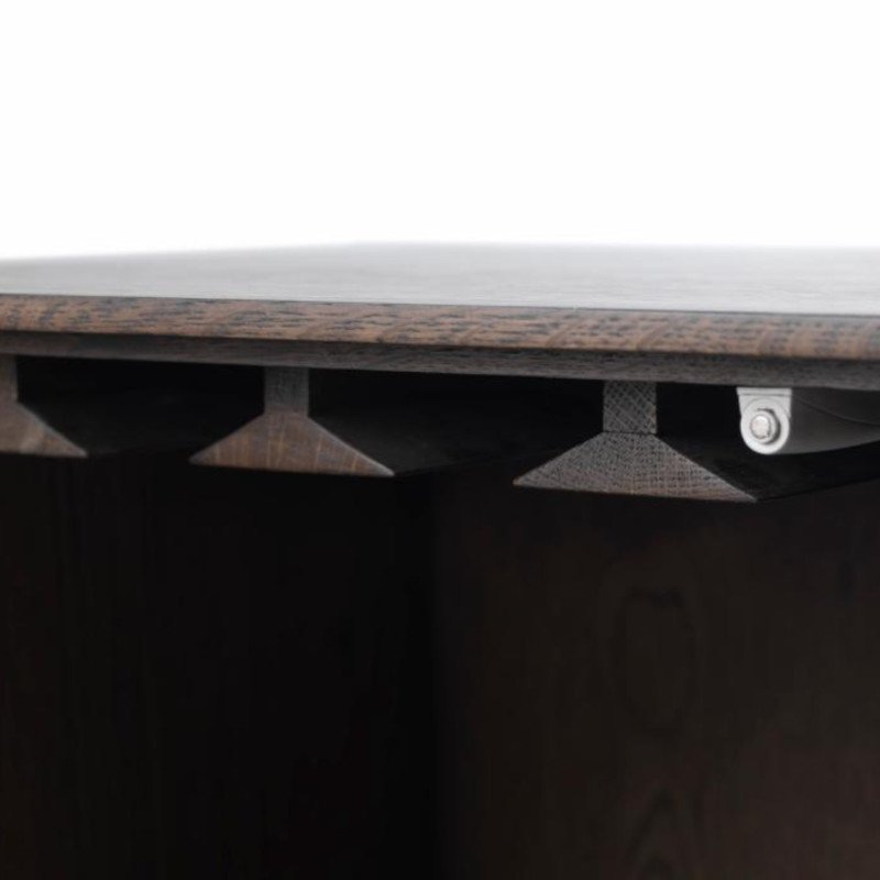 Buffet haut en bois marron et métal noir LATINO