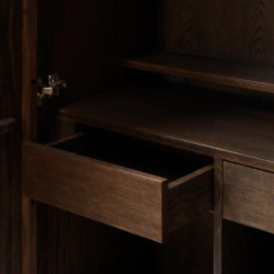 Buffet haut en bois marron et métal noir LATINO