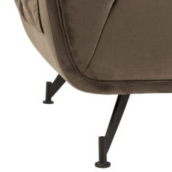 Canapé 2,5 places en velours matelassé marron FAREL