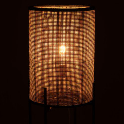 Lampadaire rond en rotin LUKO