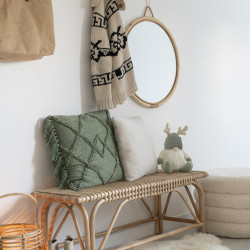 Pouf rond 65 cm en tissu bouclé VIZAO