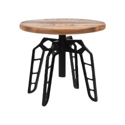 Table d'appoint industrielle métal bois FLINTSTONE