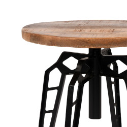 Table d'appoint industrielle métal bois FLINTSTONE