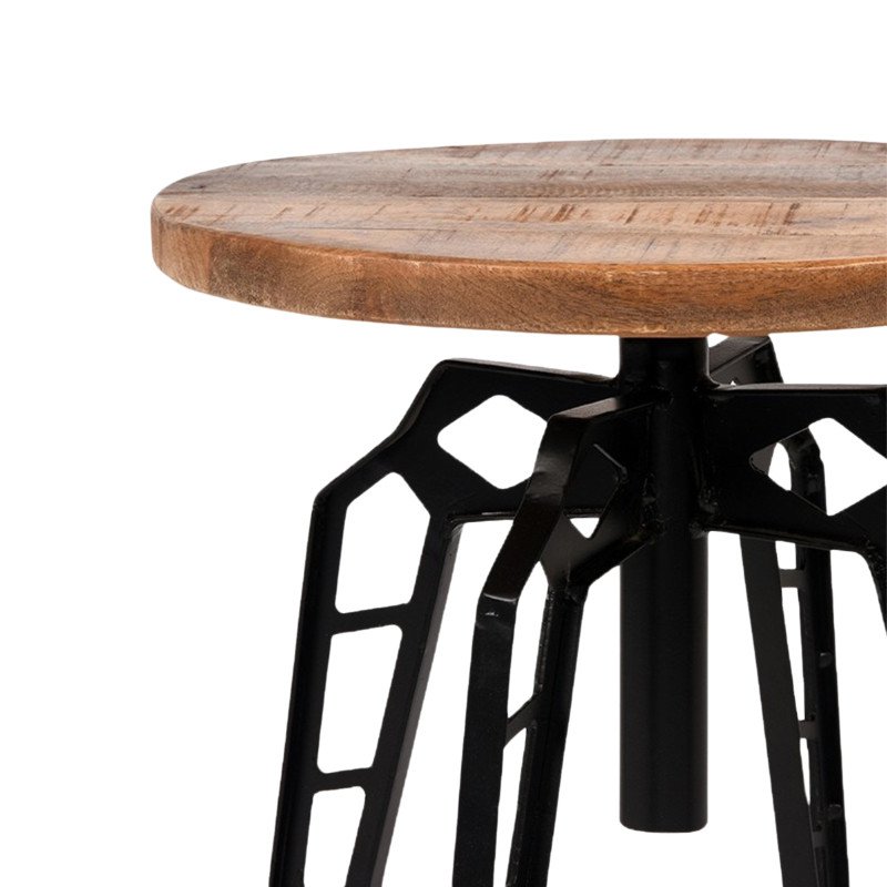 Table d'appoint industrielle métal bois FLINTSTONE