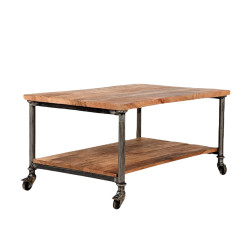 Table basse a roulette bois et metal REFLEX - Label 51