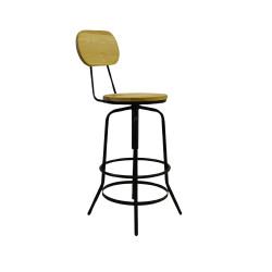 Tabouret desing industriel DOLETO - avec dossier
