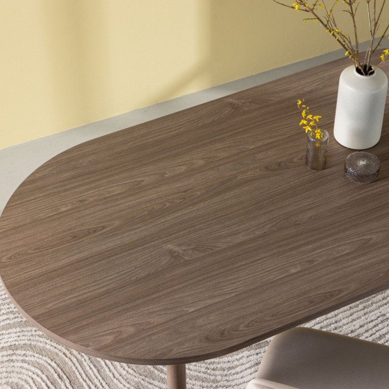 Table à manger ovale en bois ANYLA
