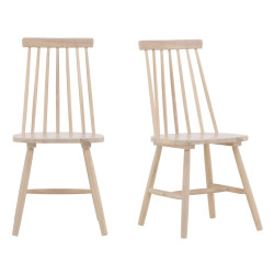 Lot de 2 chaises salle à manger en bois LONEMA