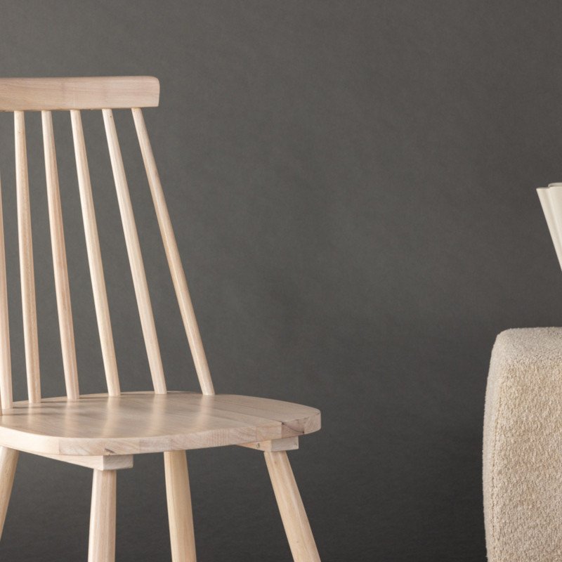 Lot de 2 chaises salle à manger en bois LONEMA