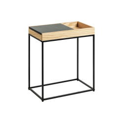 Bout de canapé design bois métal TALYS