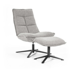 Fauteuil avec repose pieds en tissu molletonné ARKUS, 4 couleurs