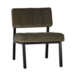 Fauteuil moderne en velours vert JACOB