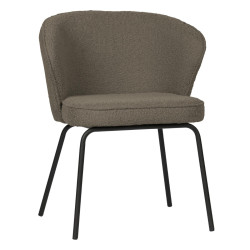 Chaises modernes en velours bouclé ADRIENNE, 6 coloris