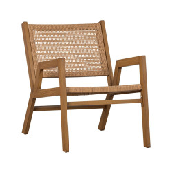 Fauteuil louage intérieur extérieur effet bois INGO