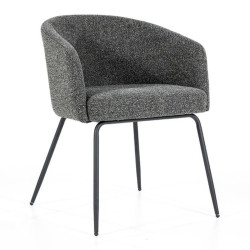 Chaise salle à manger moderne en tissu bouclé LIZY, 4 coloris