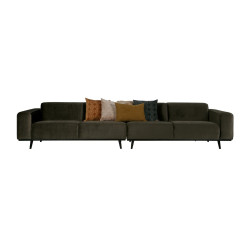 Grand canapé 372cm 4-5pl velours véritable style moderne - BePureHome