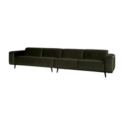 Grand canapé 372cm 4-5pl velours véritable style moderne - BePureHome