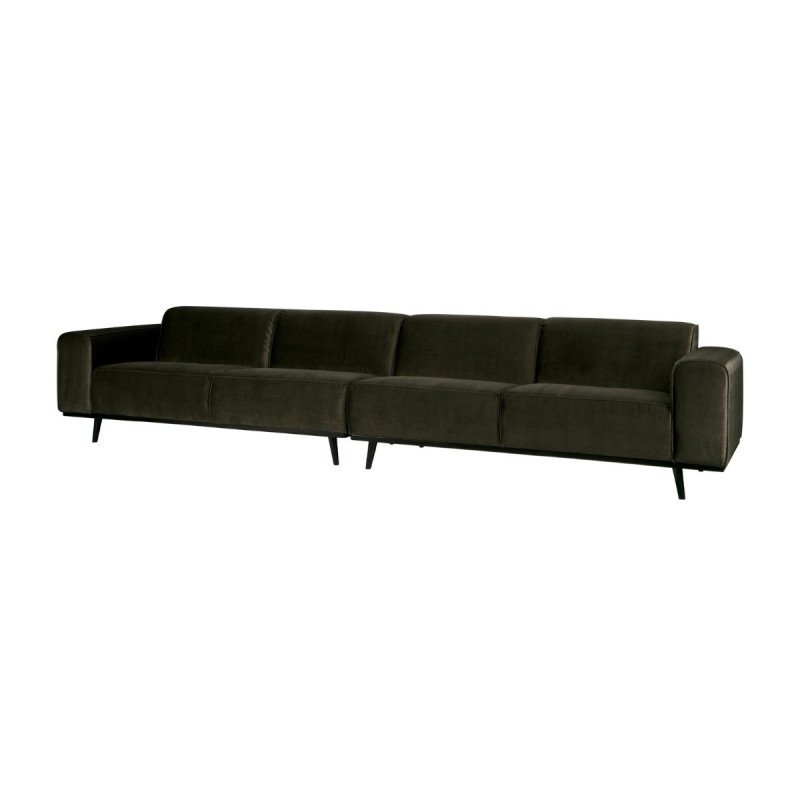 Grand canapé 372cm 4-5pl velours véritable style moderne - BePureHome