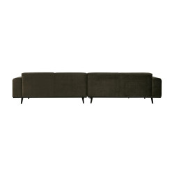 Grand canapé 372cm 4-5pl velours véritable style moderne - BePureHome