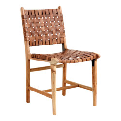 Lot de 2 chaises tendance en cuir véritable APENAS