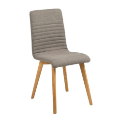 Lot de 2 chaises de salle à manger en tissu pieds bois AROX