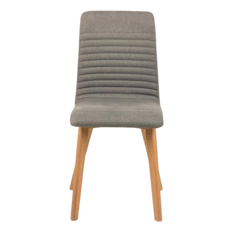 Lot de 2 chaises de salle à manger en tissu pieds bois AROX