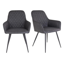 Lot de 2 chaises modernes simili côtelé COLGA, 3 coloris disponibles