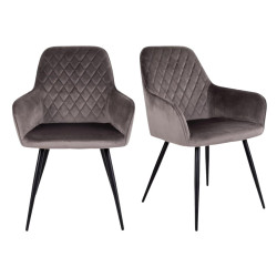 Lot de 2 chaises contemporaines en velours de qualité COLGA