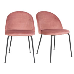 Lot de 2 chaises contemporaines en velours KOALA, tendance actuelle
