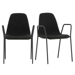Chaises de salle à manger en tissu bouclé et métal BETH
