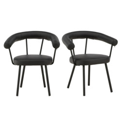 Lot de 2 chaises contemporaines en simili ILYES