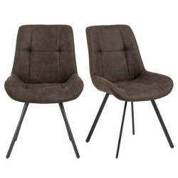 Lot de 2 chaises en simili style rétro WAY - Look vintage