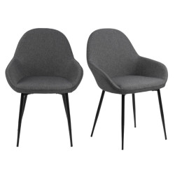 Lot de 2 chaises modernes en simili avec accoudoirs CANDLE