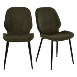Lot de 4 chaises design en velours pieds noir FEMAL