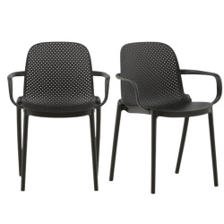 Chaises modernes en plastique durable noir ISAIH