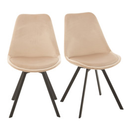 Chaises contemporaines en velours et métal ESSAOUIRA