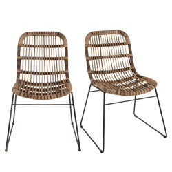 Chaises de jardin bohèmes ethniques en feuille de bananier TYLER