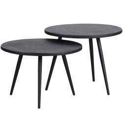 Set de 2 tables basses en bois noires ADA