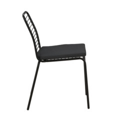 Lot de 2 chaises de jardin avec coussin noir MATYO