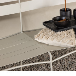 Banc d'extérieur en métal beige LYO