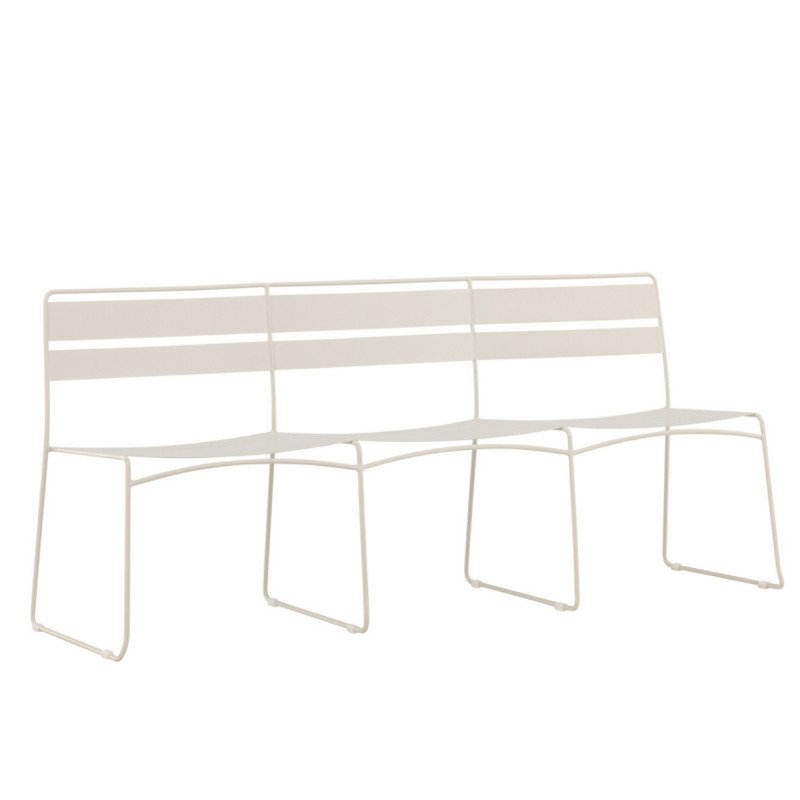Banc d'extérieur en métal beige LYO