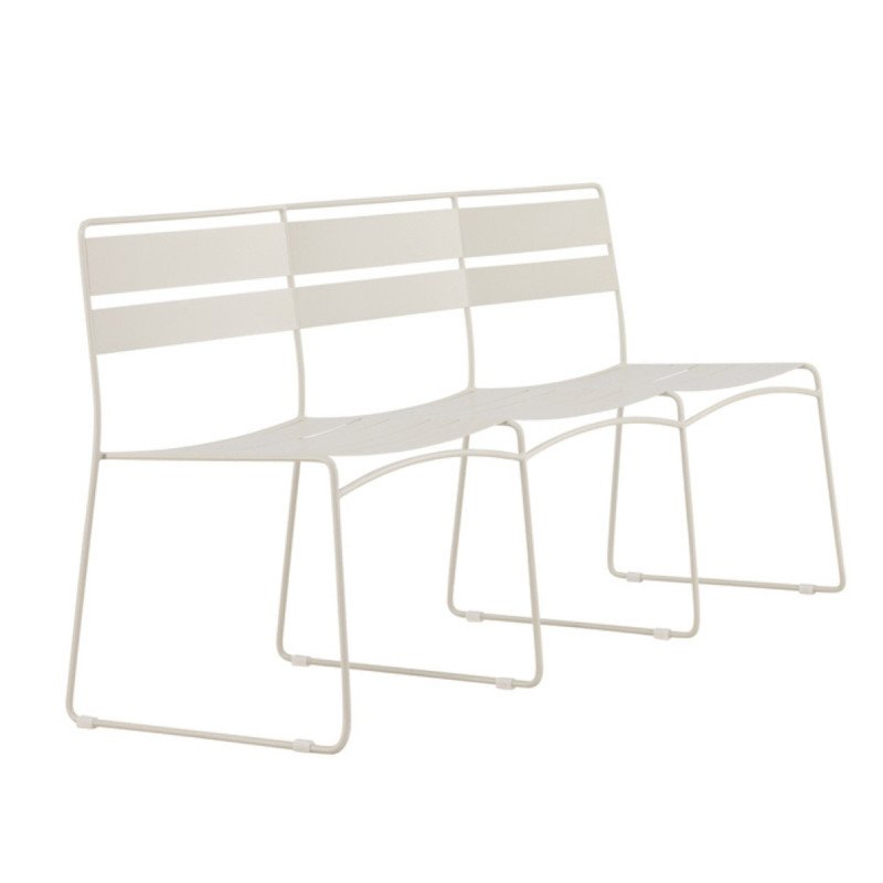 Banc d'extérieur en métal beige LYO