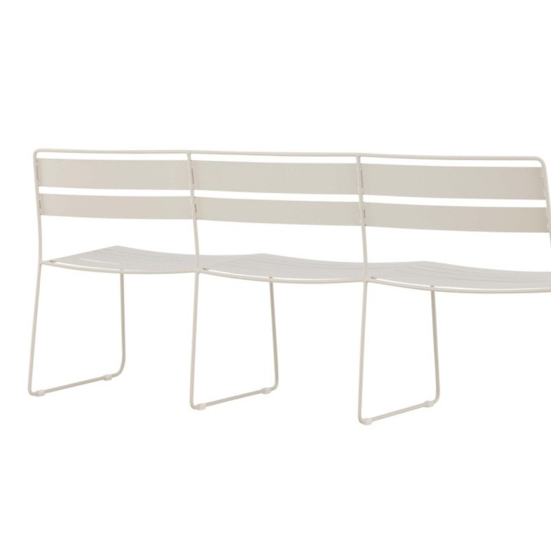 Banc d'extérieur en métal beige LYO