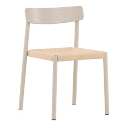 Chaise salle à manger en bois assise en paille MALOU